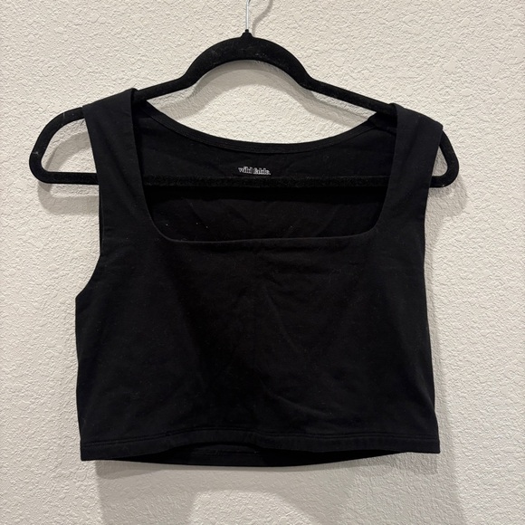 wild fable Tops - Wild Fable Black Square Neck Crop Tank Womens Large Sleeveless Top
